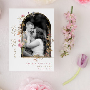 Mauve Wildflowers Arch Lijst Foto Save The Date