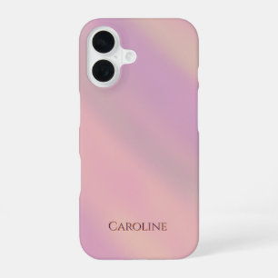 Mauve Zachte Blush Roze Aangepaste Naam  iPhone 16 Hoesje