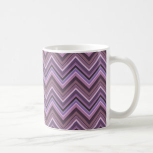 Mauve zigzag strepen koffiemok