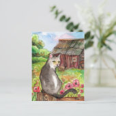 Mauw bij de Barn Briefkaart (Staand voorkant)