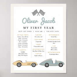 MAVERICK Retro Pastel Race 1 jaar Milestone Poster