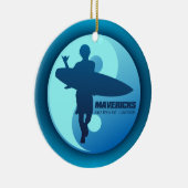 Mavericks - Half maan Bay (blauw) Keramisch Ornament (Rechts)