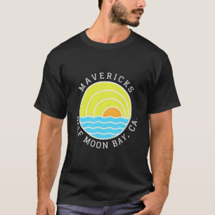 Mavericks Half Moon Bay Grafische Zonsopgang T-shirt