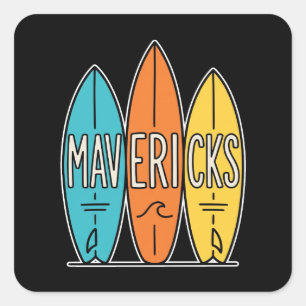 Mavericks Surfboards Trio Vierkante Sticker