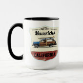 Mavericks Surfing Beach Woody Mug Mok (Links)