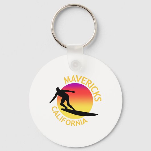 Mavericks Surfing California Vacation Sleutelhanger (Voorkant)