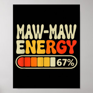 Maw-maw energie 67 procent retro grafisch voor moe poster
