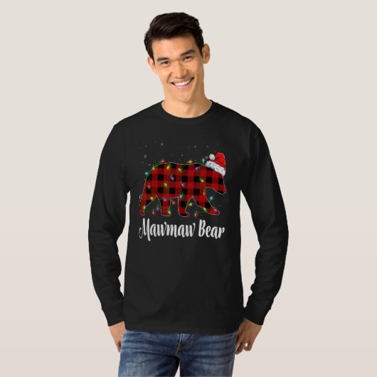 Mawmaw Bear Buffalo Red Plaid Matching Family Chri T-shirt (Voorkant volledig)