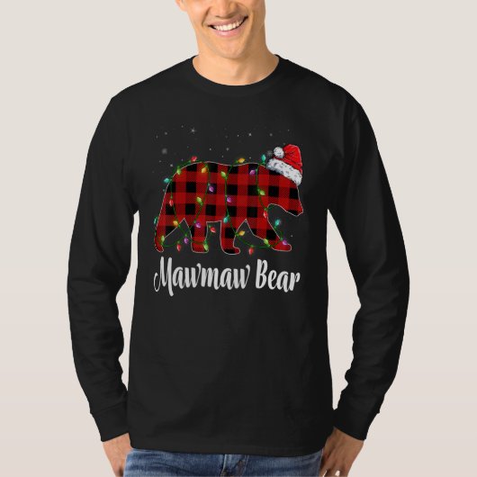 Mawmaw Bear Buffalo Red Plaid Matching Family Chri T-shirt (Voorkant)