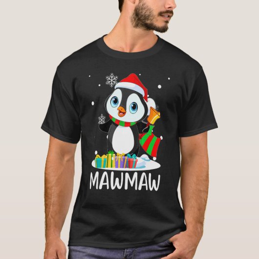 Mawmaw Penguins Santa Hat Kerstmis Matching Fami T-shirt (Voorkant)