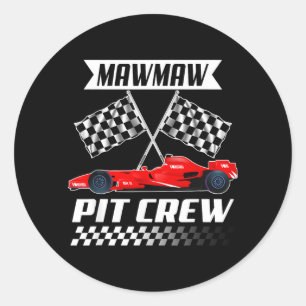 Mawmaw Pit Crew Racing Familie Race Auto Verjaarda Ronde Sticker