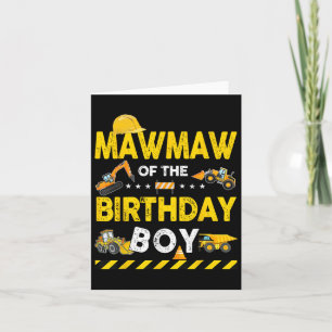 Mawmaw van de verjaardag jongen bouwvakker Bir Kaart
