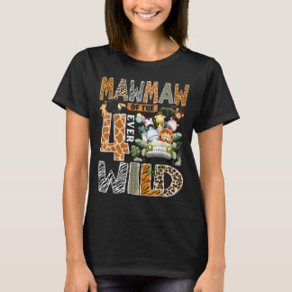 Mawmaw van de vier wilde safari 4e verjaardag jong t-shirt