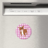 Max. | Aimant rond rose En vichy 2¼ pouces (In Situ (Lave-vaisselle))