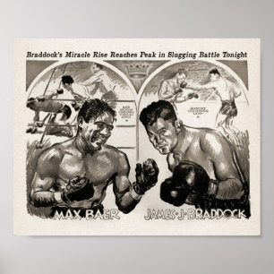  Max Baer vs James Braddock Poster