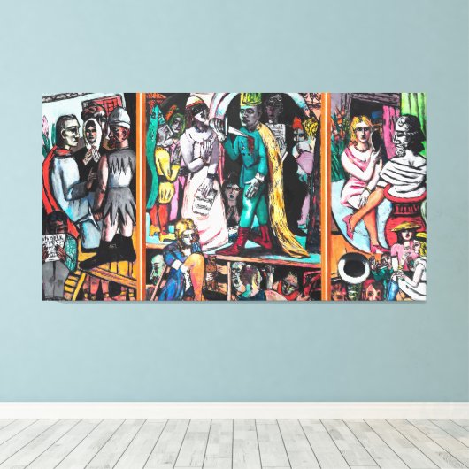 Max Beckmann - Die Schauspieler Canvas Afdruk (Insitu (Houten vloer))