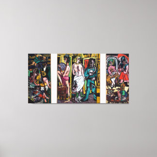 Max Beckmann - German Expressionism - The Acrobats Canvas Afdruk