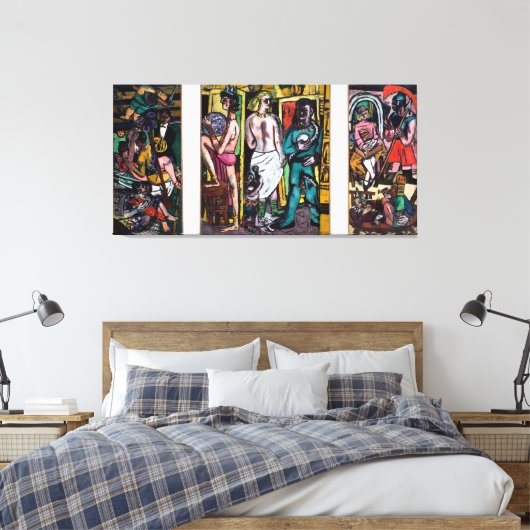 Max Beckmann - German Expressionism - The Acrobats Canvas Afdruk (Insitu (Slaapkamer))