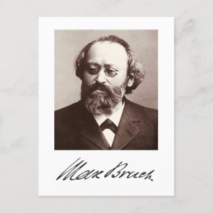 Max Bruch - handtekening Briefkaart