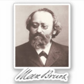 Max Bruch - handtekening Sticker (Voorkant)