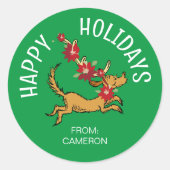 Max Christmas Poinsettia | Étiquette cadeau de Noë (Devant)