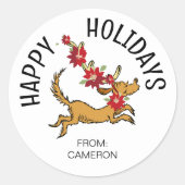 Max Christmas Poinsettia | Étiquette cadeau de Noë (Devant)