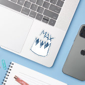 Max & Crown Sketch Sticker (Laptop met iPhone)