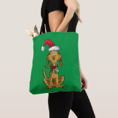 Max de hond met kerstmuts draagtas (Dichtbij)
