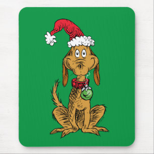 Max de hond met kerstmuts muismat