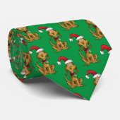 Max de hond met kerstmuts stropdas (Opgerold)