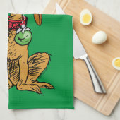 Max de hond met kerstmuts theedoek (Quarter Fold)