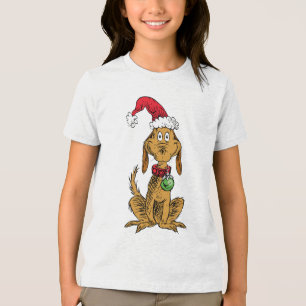 Max de hond met kerstmuts Tri-Blend shirt