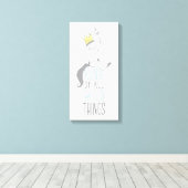 Max | De koning van alle wilde dingen - blauw Canvas Afdruk (Insitu (Houten vloer))