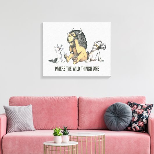 Max en Wilde Dingen spelen Canvas Afdruk (Insitu (Woonkamer))