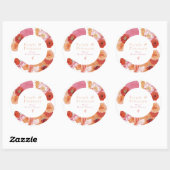 MAX Helder Bloemblaadjes & Prosecco Bruiloftsfeest Ronde Sticker (Vel)