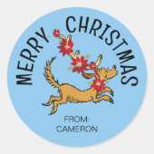 Max Kerstmis Poinsettia | Christmas Gift Label (Voorkant)