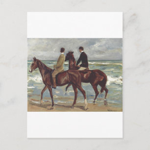 Max Liebermann: Twee ruiters op het strand Kunst Aankondigingskaart