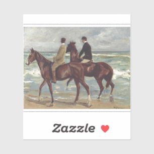 Max Liebermann: Twee ruiters op het strand Kunst Sticker