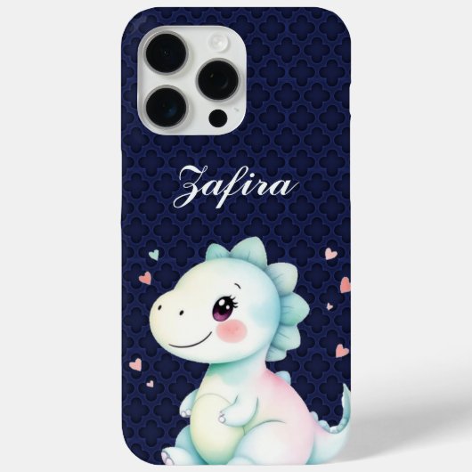 Max Personnalisé Cute Dinosaur coque iphone 15 pro (Verso)