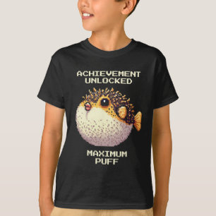 Max Puff Behaalde Pixel Kogelvis Retro Gamer Kunst T-shirt
