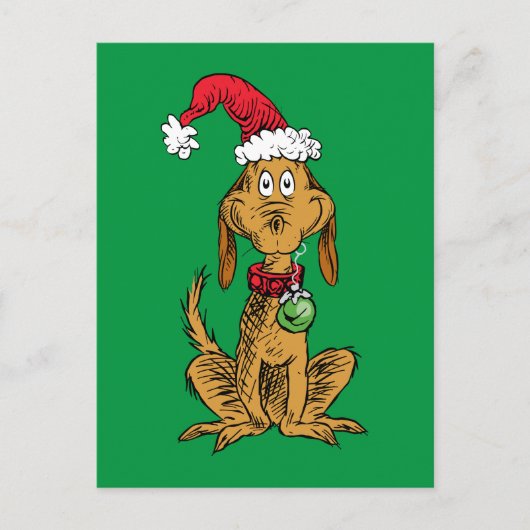 Max the Dog in Santa Hat Briefkaart (Voorkant)