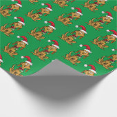 Max the Dog in Santa Hat Cadeaupapier (Hoek)