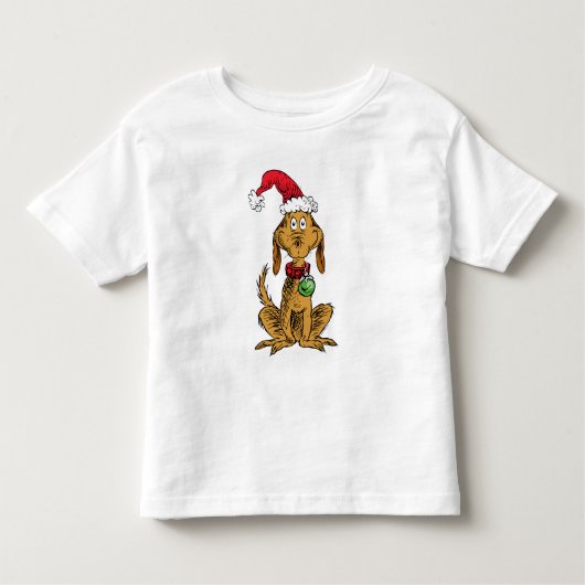 Max the Dog in Santa Hat Kinder Shirts (Voorkant)