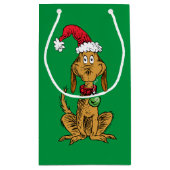 Max the Dog in Santa Hat Klein Cadeauzakje (Achterkant)