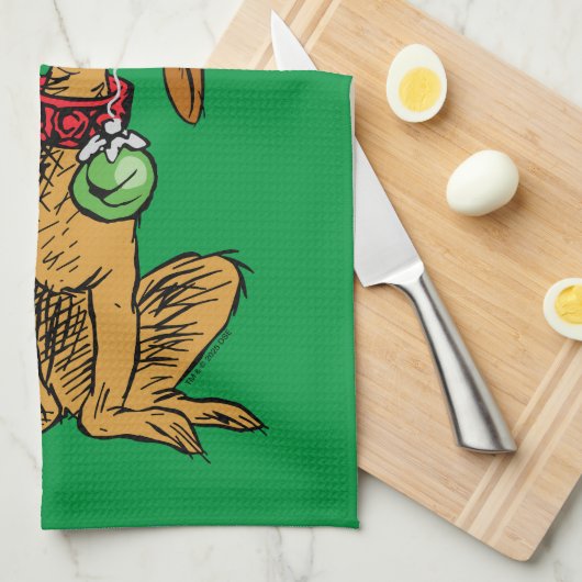 Max the Dog in Santa Hat Theedoek (Quarter Fold)