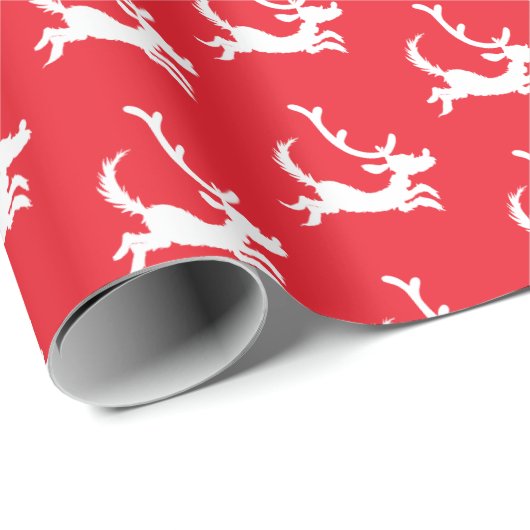 Max the Reindeer Silhouette Cadeaupapier (Rol Hoek)