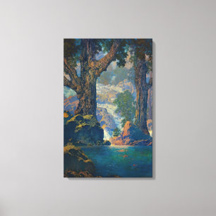 Maxfield Parrish - Cascades Quiet Solitude Canvas Afdruk