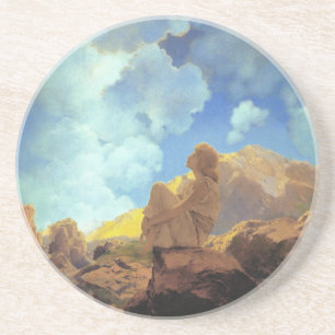 Maxfield Parrish Ochtend 1922 Wolkenblauw Kunstsch Zandsteen Onderzetter