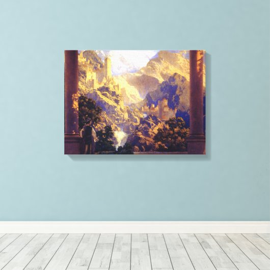 Maxfield Parrish Romance 1922 Canvas Afdruk (Insitu (Houten vloer))