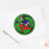 Maxfield Parrish-y Christmas Elf Ronde Sticker (Envelop)